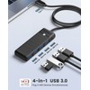 USB Hub, ORICO 4 Ports USB Hub 3.0 USB Adapter,