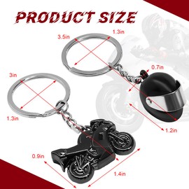 NYTKL 2 piezas llavero de casco de motocicleta, llavero de motocicleta creativo con casco, llavero 3D de moto metálico para hombres, negro, 1.2×0.7 inches