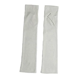 GlovesDEPO Women's Arm Cover, Organic Cotton, Luoyang Dye, Semi-Long, Fingerless, blue