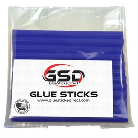 GlueSticksDirect Mini Size Hot Melt Glue Sticks for Glue Gun - Bulk 4in Dark Blue Faux Wax Glue Sticks - Great for Hot Stamping & Compatible w/Most Glue Guns - 5/16" X 4" (24 Sticks) - Made in USA