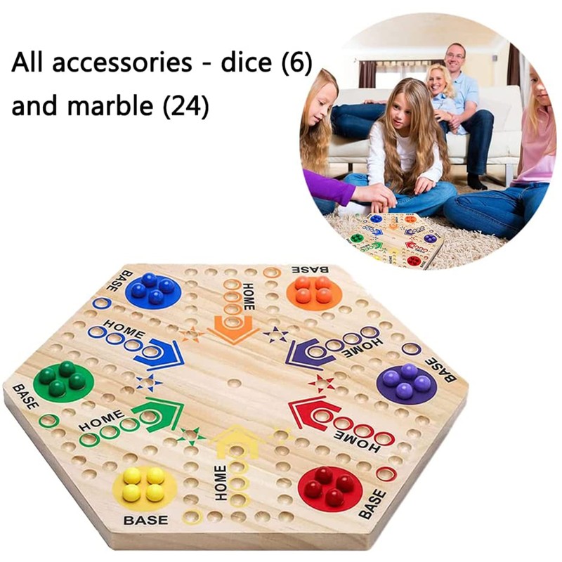Original Marble Board Game Wooden Double Sided Fast Track Board