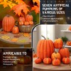 SHIFANQI 7Pcs Artificial Pumpkins, Fall Fake Foam Pumpkin Decor, Autumn