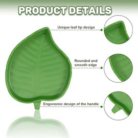 Pack of 3 Leaf Reptiles Food Water Bowl Reptiles Turtle Feeding Bowl Flat Drinking Bowl Water Bowl Footprint Reptiles Water Bowl for Snake Turtle Gecko