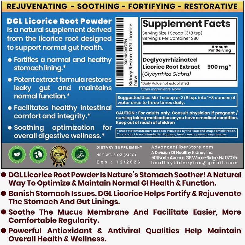 DGL Licorice Supplement: Supports Digestive Health, Gut Lining Support, DGL