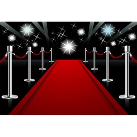 dnldliq 7x5ft Red Carpet Photo Backdrop Movie Night Theme Flash Lighting Photography Background Celebrity Prom Birthday Party Red Carpet Decoration Supplies Kid Adult Artistic Portrait Banner