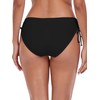 Ocean Blues Women's Black Sides Drawstring Full Coverage Bikini Bottom