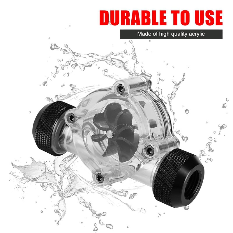 Risegun Flowmeter, G1/4 Cooling Flow Sensor Female to Female Flow