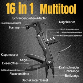 Geschenke für Männer, Vatertagsgeschenke für Papa, 16 in 1 Multitool Survival Gadgets, Geburtstagsgeschenk für Männer, Männergeschenke Camping Zubehör (Für den besten Papa)