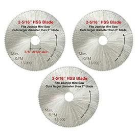 3 Pack 2 5/16" x 100T x 3/8" HSS Saw Blades -for Mini Miter Cut Off Chop Saw for Jounjip, Anaconda, Drill Master Benchtop Saws by JOUNJIP