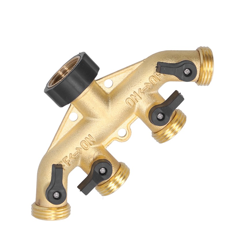 G3/4 4‑Way Water Hose Splitter Garden Hose Adapter Watering Connector