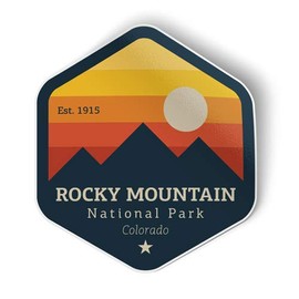 Squiddy Rocky Mountain National Park Colorado - Vinyl Sticker Decal for Phone, Laptop, Water Bottle (3" Tall)