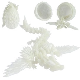 3D Printed Dragon in Egg, Articulated Dragon Crystal Dragon with Egg, Mystery Flexible Joints Dragon Toy Easter Egg Hunt, Home Office Executive Desk Toys Gift for Kids Adults (luminous green)