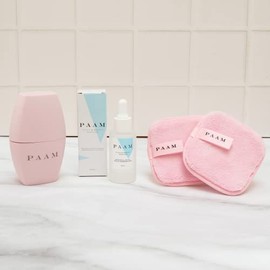 KIT ROSA PAAM | Desmaquillante & Serum Regenerador de Argán PAAM 40ml. + Ice face roller + Set de 3 almohadillas de microfibras orgánicas reutilizable