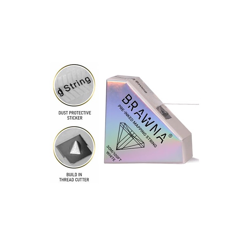 BRAWNA | Hilo blanco de Mapeo para Cejas, 30 Metros,