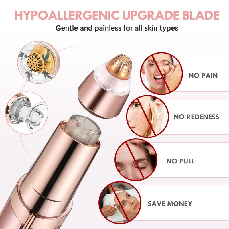 Gurelax Women's Electric Eyebrow Trimmer with Replacement Blades, Precision LED