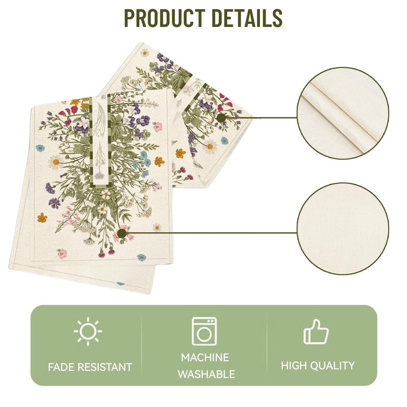 Zernblend 183 * 33 Cm Jasmine Chrysanthemum Spring Table Runner,