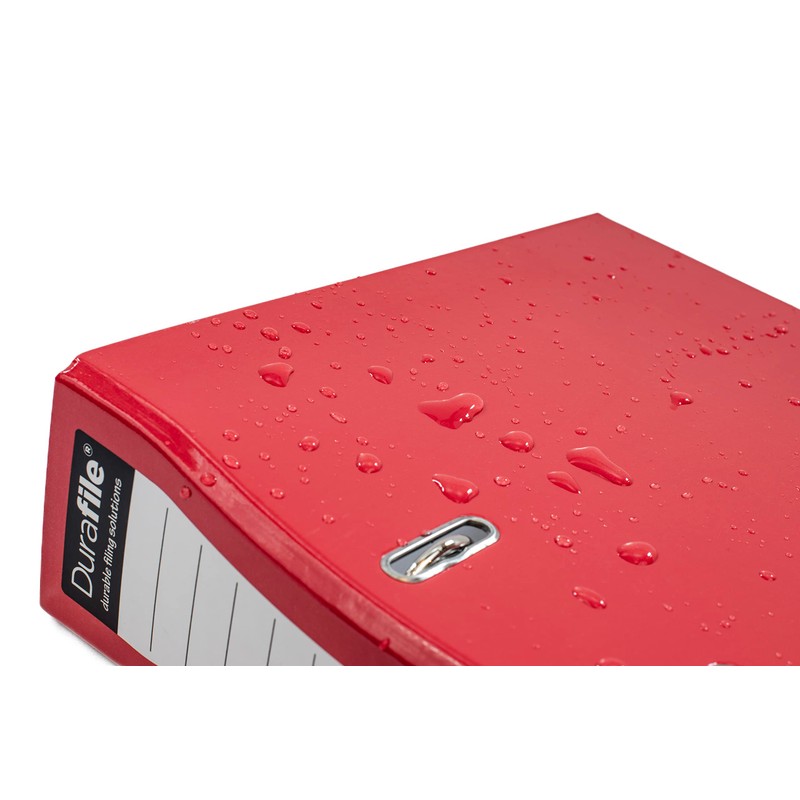 Durafile Lever Arch File, Red File, 'Ergonomic Curved Spine' Single
