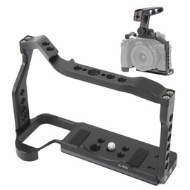 Aluminum camera cage for Z50 with multiple mounting interfaces, lightweight and durable, compatible with tripod