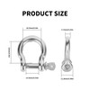 Axigundaone 24Pcs D Ring Shackles 1/4 Inch, Stainless Steel Clevis
