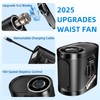 WISFISSH 2025 Upgrade Waist Clip Fan Built-in Retractable Charge Cable,100-Speed