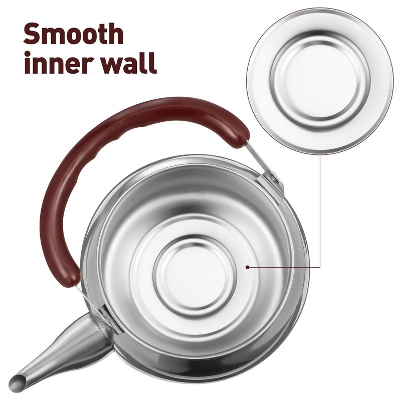 LIFKOME Traditional Stainless Steel Heavy Duty Tea Kettle With Sandwich