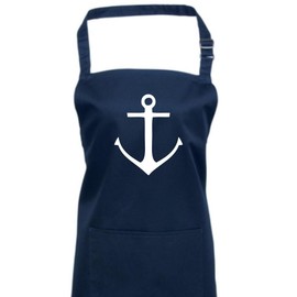 ShirtInStyle Chef's Apron Bib Apron Anchor Boat Skipper Captain Navy