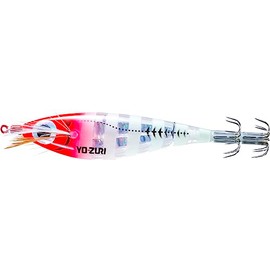 Yo-Zuri Ultra 3D Laser DX Squid Jig, Floating, 4-1/8 Inch, 105mm, #M, Zebra Luminous Red Head
