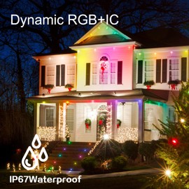 RGB+IC Recessed Led Deck Lights, Φ1.22" 20 Pack LED Deck Lights Kit, Smart Deck Lights Multicolor Dynamic, DC12V Deck Lighting Low Voltage, Lights Must Be Installed without Extension Cords