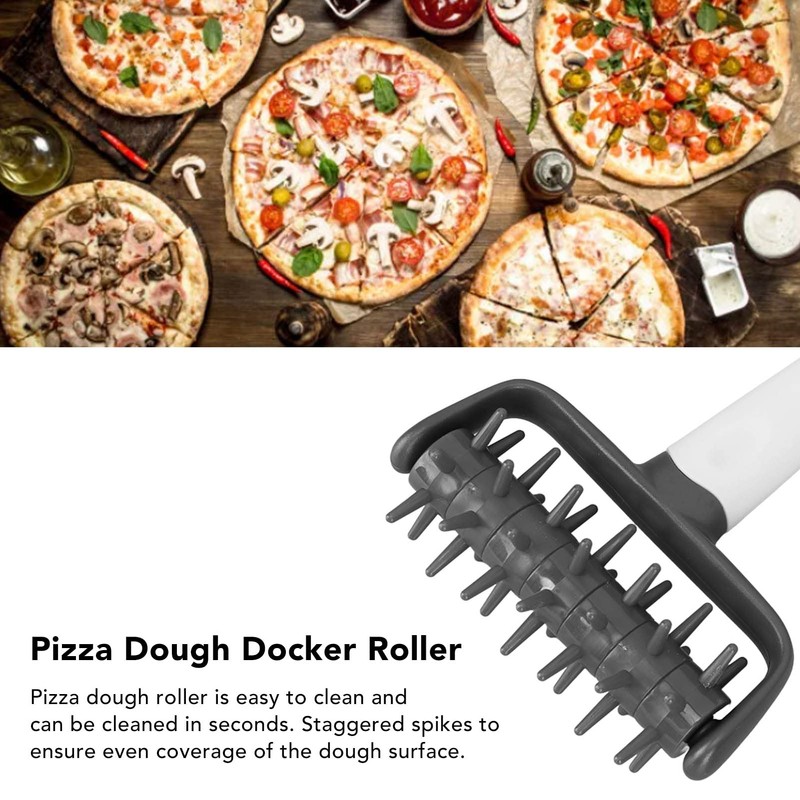 Beufee Pizza Dough Docker Roller, 7.3x4.9 Inch, Prevents Blistering, Easy