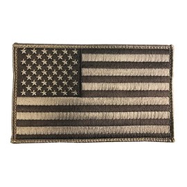 Bayonet Design - American Flag Patch with Hook & Loop Backing - Large 5" X 3" (Sand) with merrowed Edge, USA, Veterans, Firefighters, Police, Motorcycle - Chest Rig