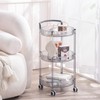 HYBRIDEAS 3-Tier Rolling Storage Cart with Wheels & Handle, Multi-Functional