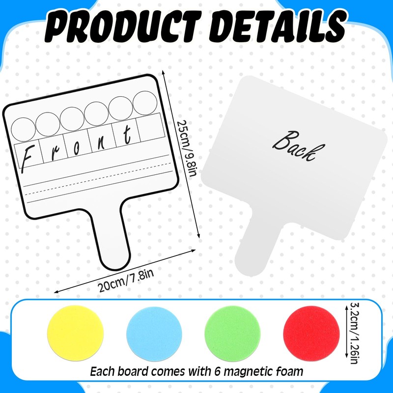 Seajan 9 Pcs Magnetic Paddle Set Education Dry Erase Double