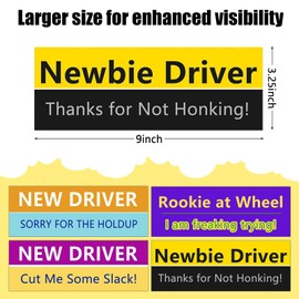 Xugoox 4pcs New Driver Car Stickers Magnet, Reflective Sign Waterproof Novice Driver Sign Car Decal