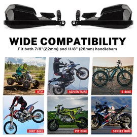 XINGWU Dirt Bike Handguards 7/8" and 1 1/8" Handlebar Upgraded Aluminum Dirt Pit Bike ATV Motorcycle Hand Guards with Height Pads for Hawk 250 CRF YZ DRZ KX Enduro (Black)