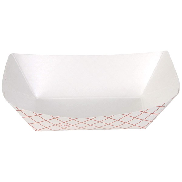 Dixie .5 Lb Polycoated Paper Food Tray by GP PRO (Georgia-Pacific), Kant Leek, Red Plaid, RP50, 1,000 Count (250 Trays Per Pack, 4 Packs Per Case)