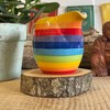 Hand Painted Rainbow Stripe Ceramic Milk jug 225 Millilitres