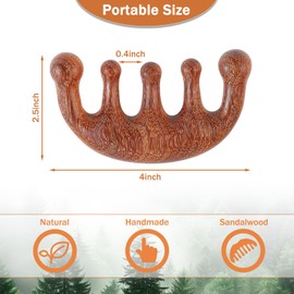 Wide Tooth Comb Head Massager Scalp Hair Comb for Hair Growth, Wooden Scalp Massager for Scalp Relax, Wood Scalp Massager Gua Sha Comb for Women Men