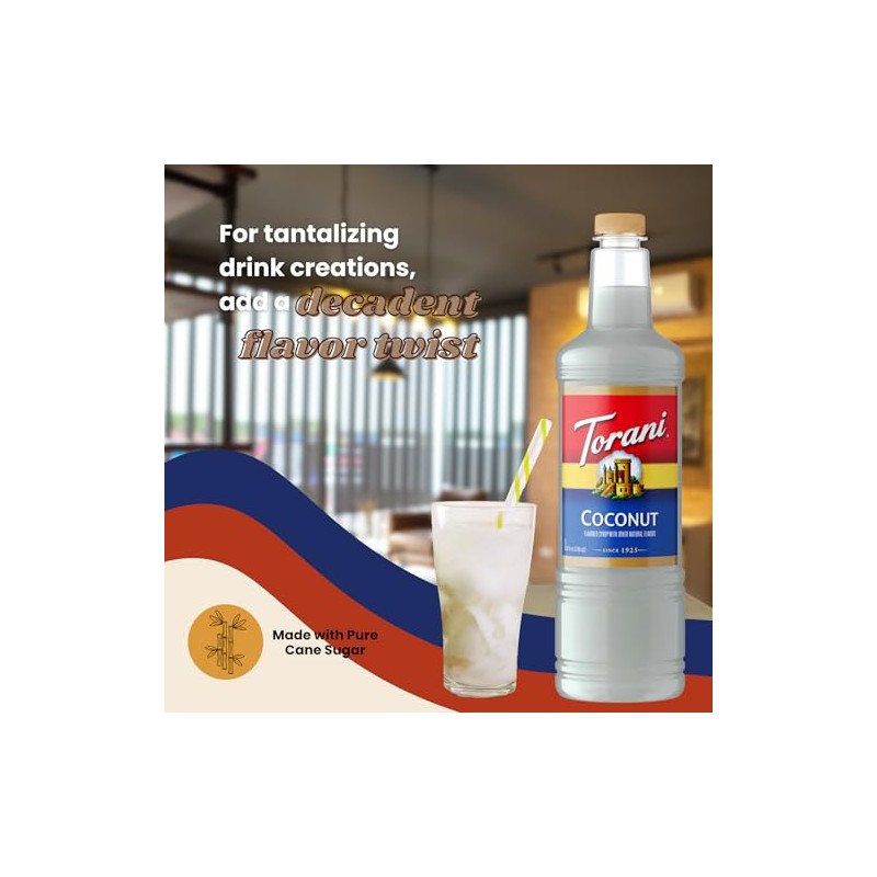 Torani Coconut Syrup 1L with Pump – Coffee, Cocktails &