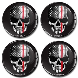 Skino Eu Sticker Car Sticker for Hub Caps Hub Caps Hub Cover Wheel Sticker 55 mm Skull USA Flag A 3255