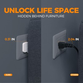 Flat Plug Power Bars with Surge Protector, Flat Extension Cord Indoor 5 Feet, TESSAN Power Strip with 4 Multiple Outlets 3 USB Ports (1 USB C), Surge Protection for Dorm Room Home Office, Gray