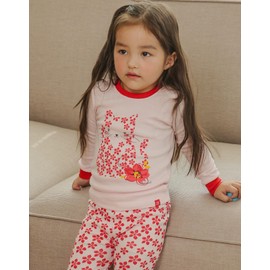 VAENAIT BABY Infant Toddler Kids Junior Pjs Animal Floral Cotton Long Sleeve Sleepwear Pajamas Set Flower Cat XL