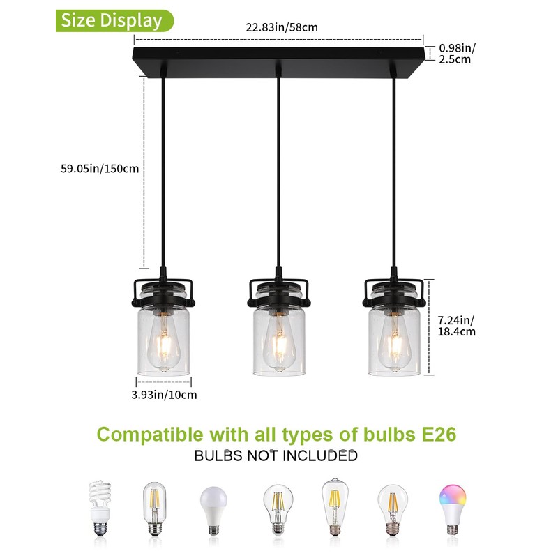 foucasal Kitchen Pendant Lighting Over Island Pendant Lights with Seeded