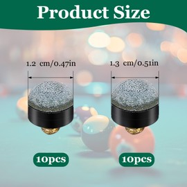 Sorcristy 20 PCS Screw-On Pool Cue Tips, 12/13 mm Pool Cue Tips Replacement Kit, Billiard Replacement Billiard Screw Cue Tips Pool Sticks Accessories for Billiard Games, Arcade (Blue)