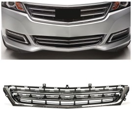 Front Bumper Lower Grille Compatible with 2014-2020 Chevy Chevrolet Impala Replacement for 23455348 GM1036159 Chrome Black Grill