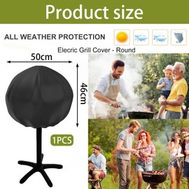MOAZIFI Grill Cover for George Foreman Grill and Kettle Grill - Waterproof 210D Cover with Easy Take Off Handle 50 x 46 cm