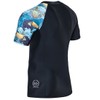 HUGE SPORTS Men's Splice Sun Protection Rash Guard Short Sleeves(HeyToucan,L)