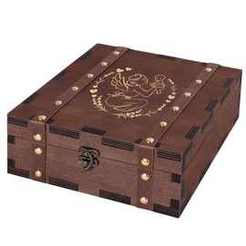 MACEVIA Best Gandma Ever Keepsake Box, Wooden Memory Box for Grandmother, Grandma Gifts from Granddaughter and Grandson, Vintage Decorative Storage Boxes Gift for Birthday, Christmas (7.85x7.85x2.95)