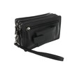 VISCONTI Soft Leather Wrist Bag With Detachable Strap 18233 Black