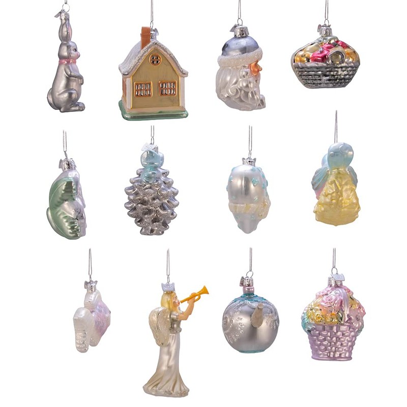 Kurt S. Adler 3 to 4.375-Inch Glass Bridal Ornament Set,