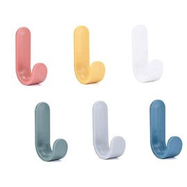 Adhesive Hooks Utility Wall Hooks Key Hooks for Wall Decorative Key Holder Rack Self Adhesive Wall Hooks for Towels, Hats, Shower, Kitchen, Living Room, Office(6 Pcs)